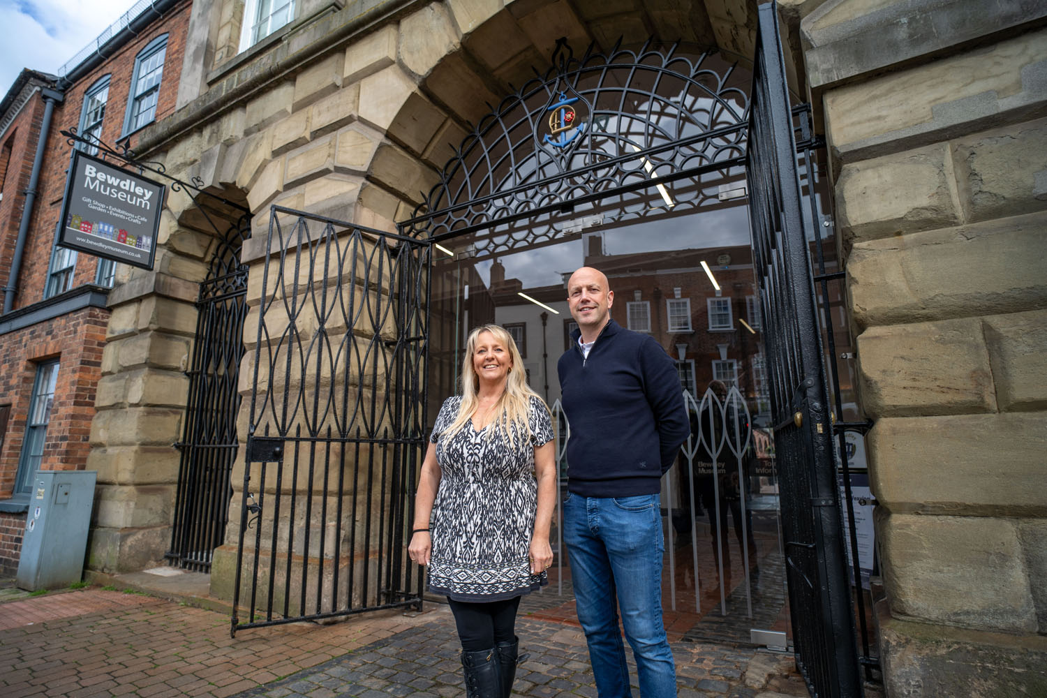 Two people stood in front of the entrance at Bewdley Museum