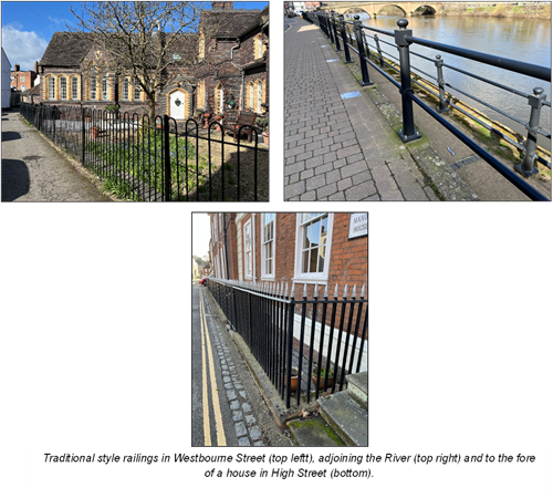 3 images of traditional railings