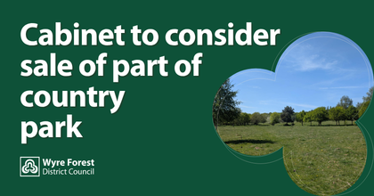 Cabinet to consider sale of part of country park written on dark green background