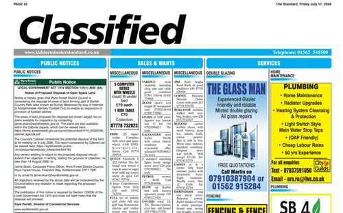 snip image of public notice in local paper