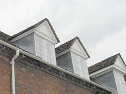 close up on dormer windows